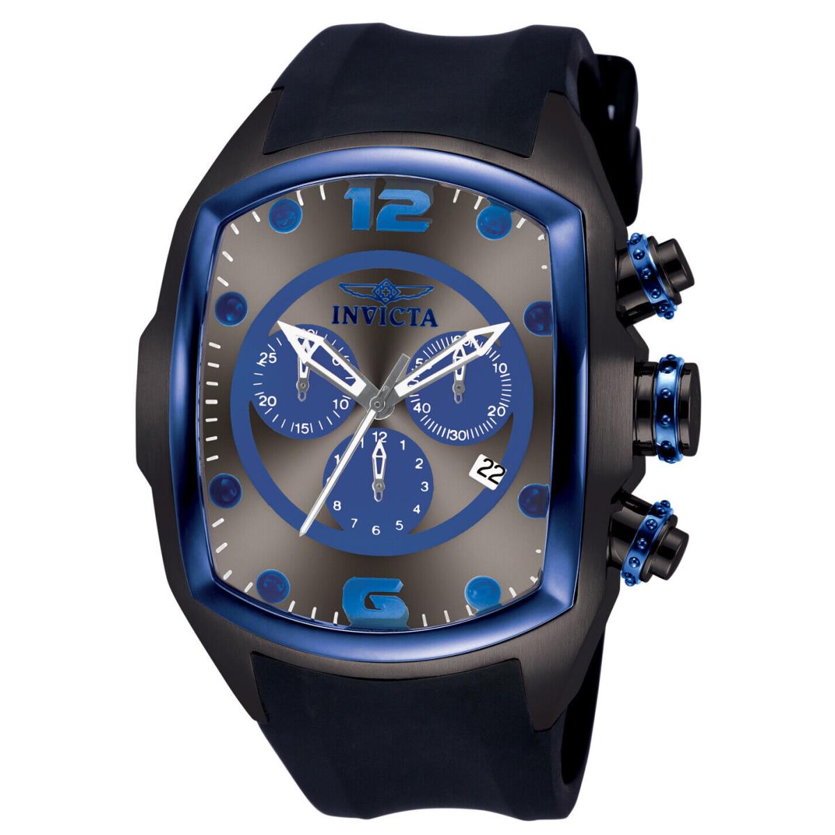 Invicta Men`s 10066 Lupah Quartz Chronograph Blue Gunmetal Dial Watch