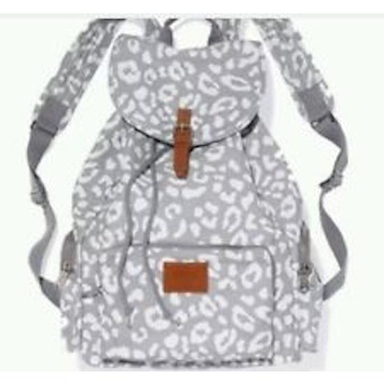 Victorias Secret Gray Leopard Full Size Backpack School Gym Tote Bag