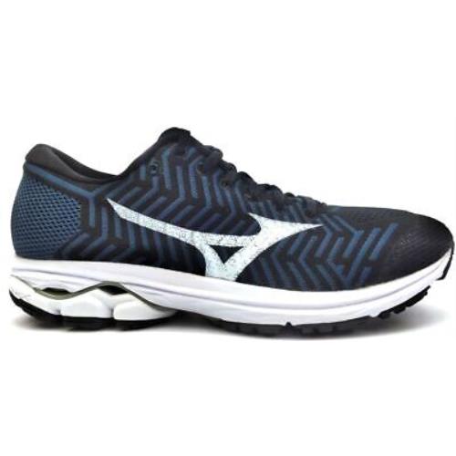 Mizuno Men`s Waveknit R2 Lace Up Lightweight Running Shoes Black Ombre Blue