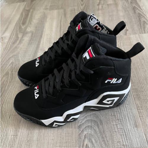 Fila Men`s MB Black White Red Athletic Basketball Shoe Size 11