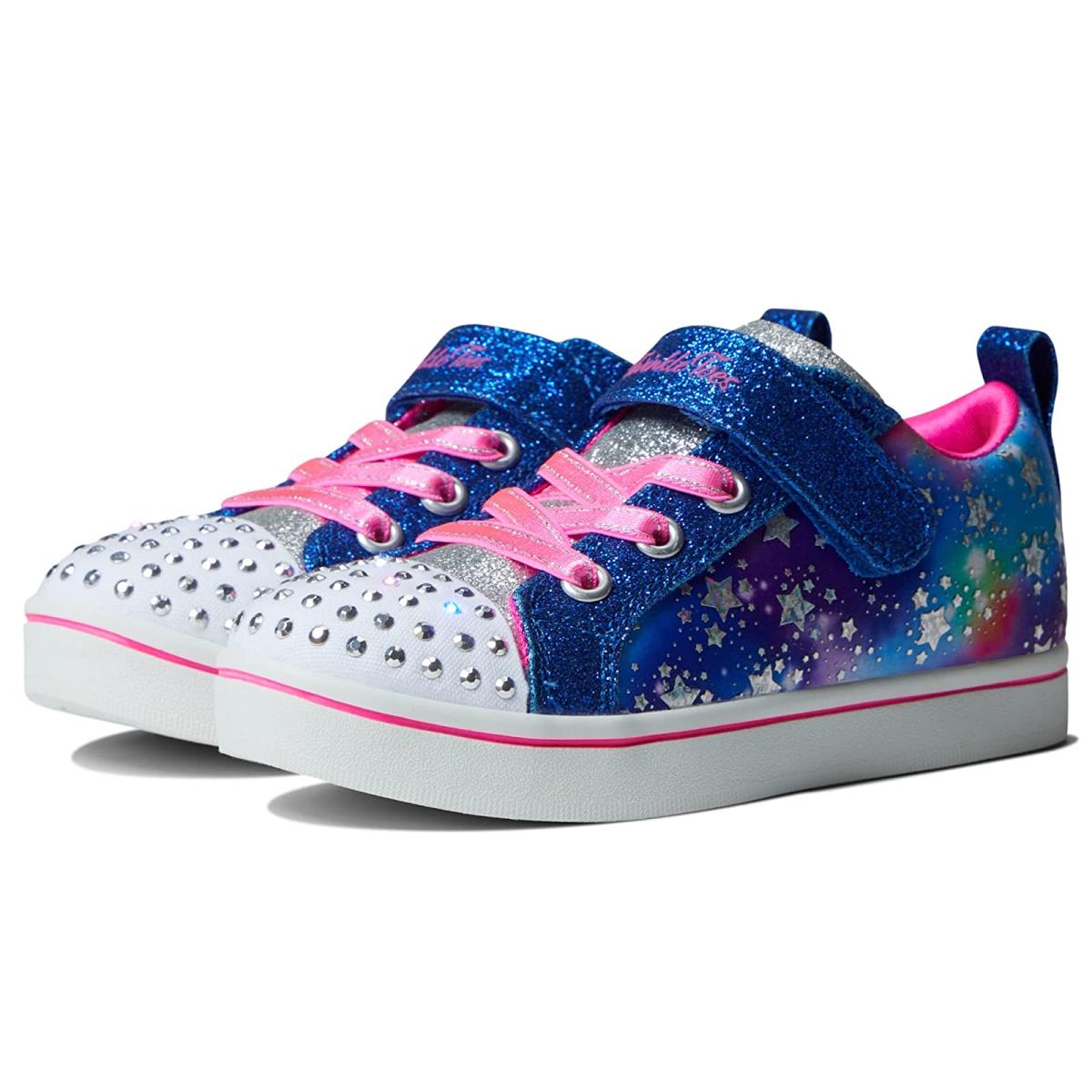 Girl`s Shoes Skechers Kids Twinkle Toes - Sparkle Rayz 314836N Toddler Blue/Multi