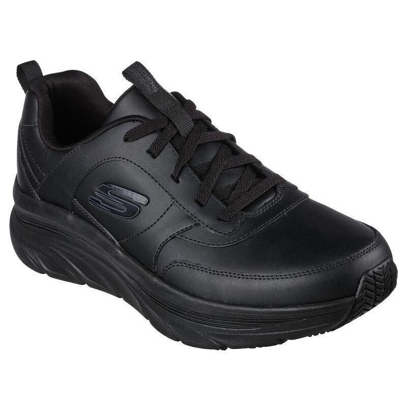 Skechers Work Men`s Black Lace Up Leather Shoes Light Oil Slip Resistant 200102