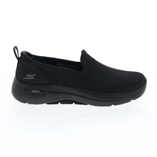Skechers Go Walk Arch Fit Vividly 124417 Womens Black Athletic Walking Shoes
