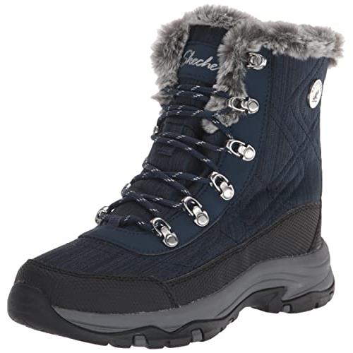 skechers boots womens navy