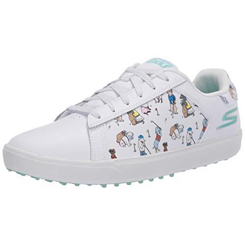 Skechers Women`s Go Drive Dogs at Play Spikeless G - Choose Sz/col White/Blue