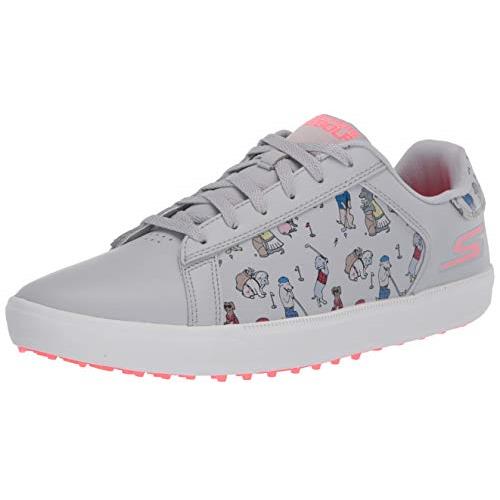 Skechers Women`s Go Drive Dogs at Play Spikeless G - Choose Sz/col Gray/Pink