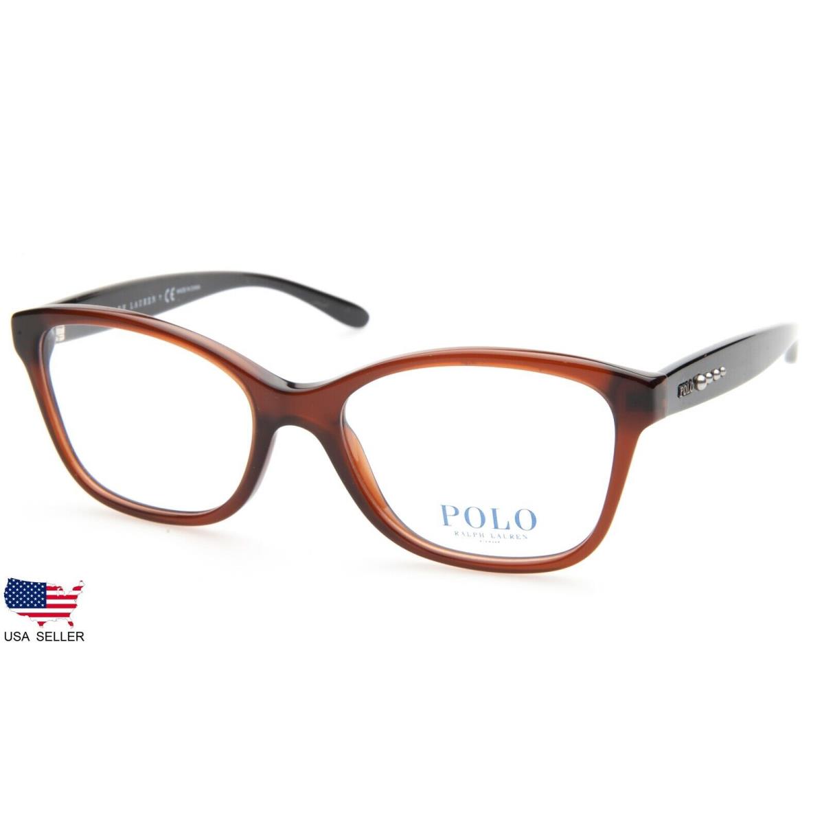 Polo Ralph Lauren PH 2198 5530 Transparent Brown Eyeglasses 52-17-140 B39mm