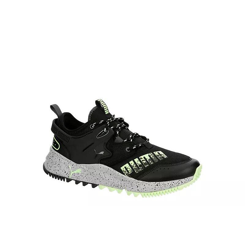 Puma Pacer Future Trail Sneakers Men`s Athletic Running Low Top Training Shoes Black/Lime Green