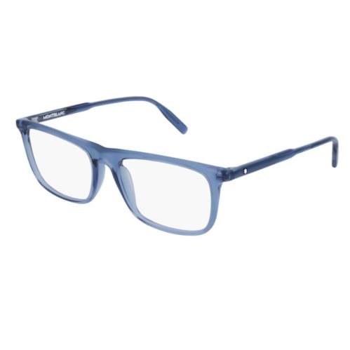 Montblanc MB0012O 007 Eyeglasses Frames Blue Rectangular Full Rim 56-18-145