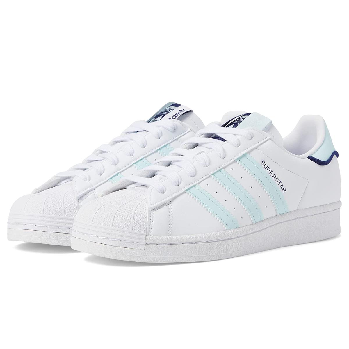 Woman`s Sneakers Athletic Shoes Adidas Originals Superstar W White/Almost Blue/Night Sky