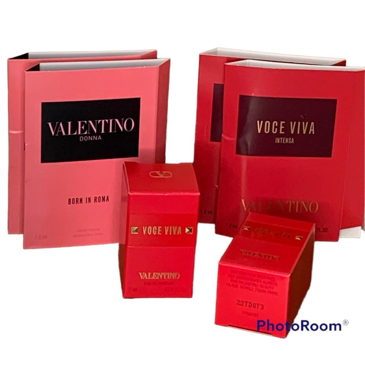 Valentino Fragrance Lot Voce Viva Born IN Roma Eau De Parfum Mini .24 oz x2