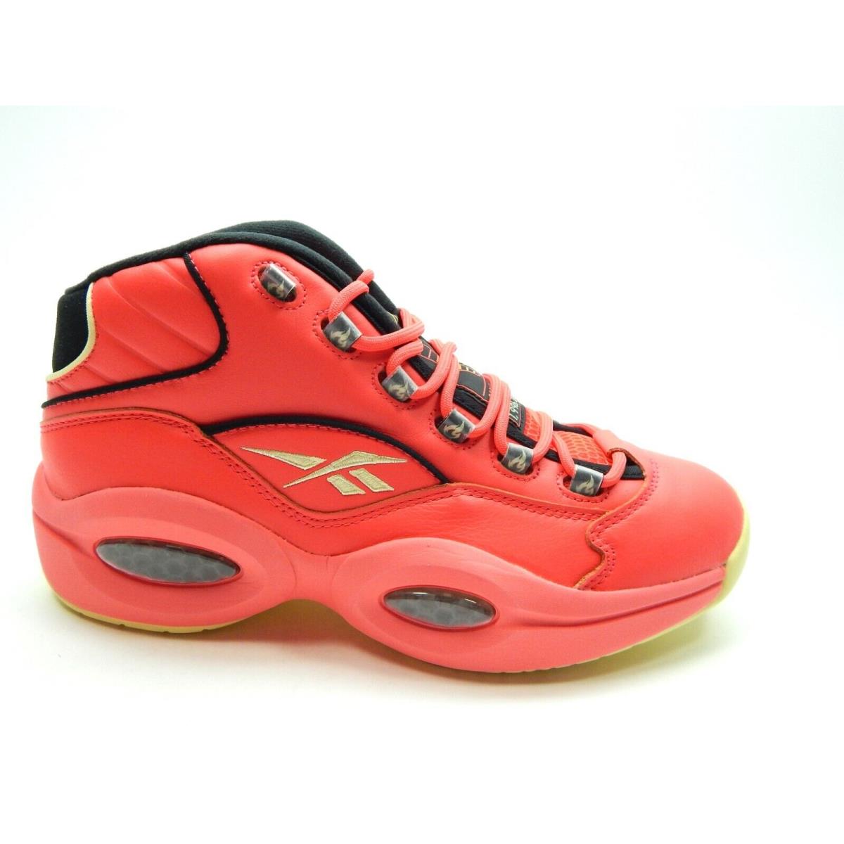 Reebok Question Mid Iverson Hot Red GV7093 Basketball Men Shoes Size 8 - Red