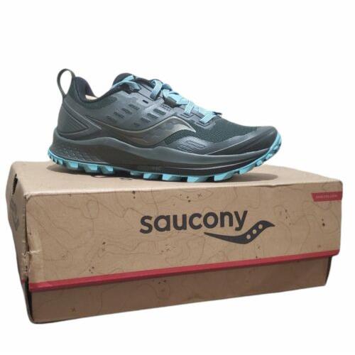 Saucony Trail Women`s Peregrine 10 Trail Running Shoe Pine/marine Size 5