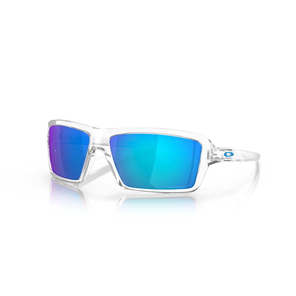 Oakley Cables Polarized Sunglasses - Frame: PolishedClear, Lens: PrizmSapphire