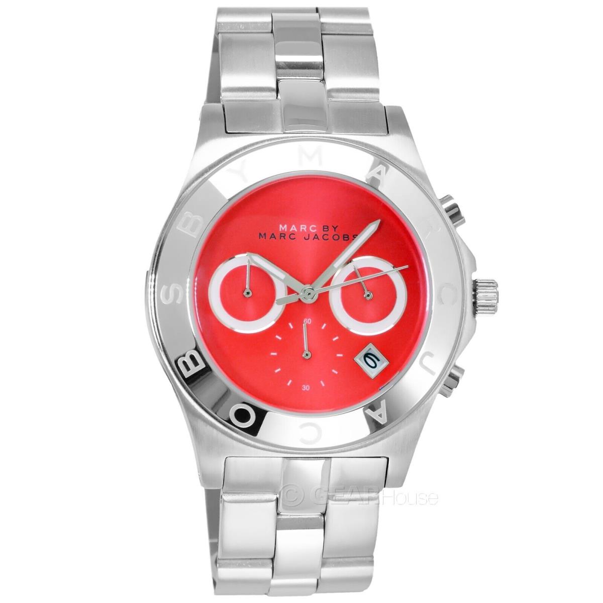 Marc Jacobs watch Marc Blade - Red Dial, Silver Band, Silver Bezel