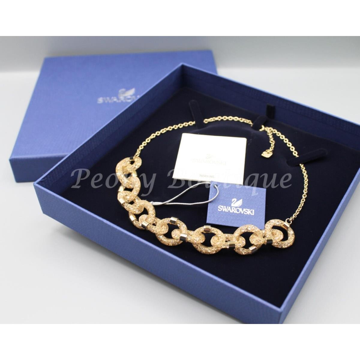 Swarovski 5165477 Stardust Link Crystal Necklace Jewelry Elegant Fashion Gold