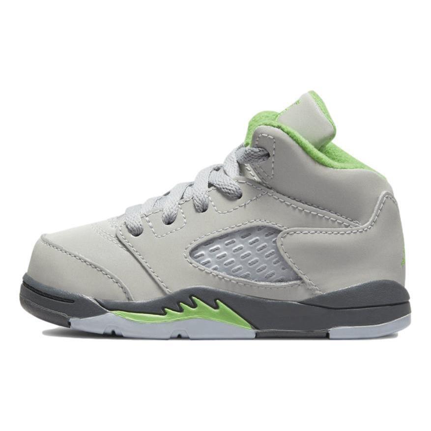 Nike Air Jordan 5 Retro TD `green Bean` Toddler Shoes DQ3736-003 - Silver/Green Bean-Flint Grey