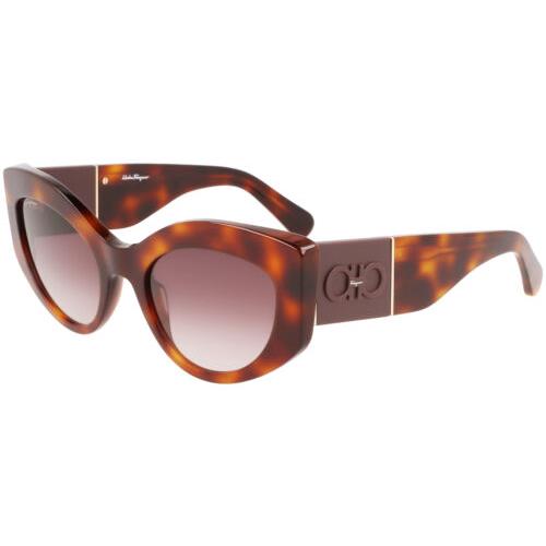 Salvatore Ferragamo Women`s Tortoise Chunky Cat Eye Sunglasses SF1044S 238 Italy