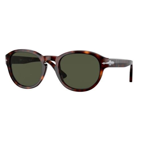 Persol 0PO3304S 24/31 Havana/green Oval Unisex Sunglasses