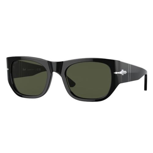 Persol 0PO3308S 95/31 Black/green Square Unisex Sunglasses