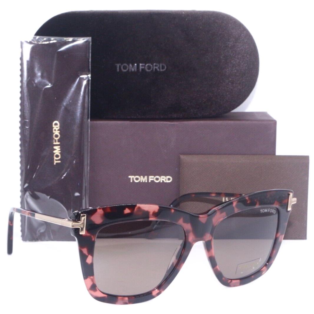 Tom Ford TF 822 56E Dasha Pink Havana Gold Temples W/brown Lens Sunglasses 52-16