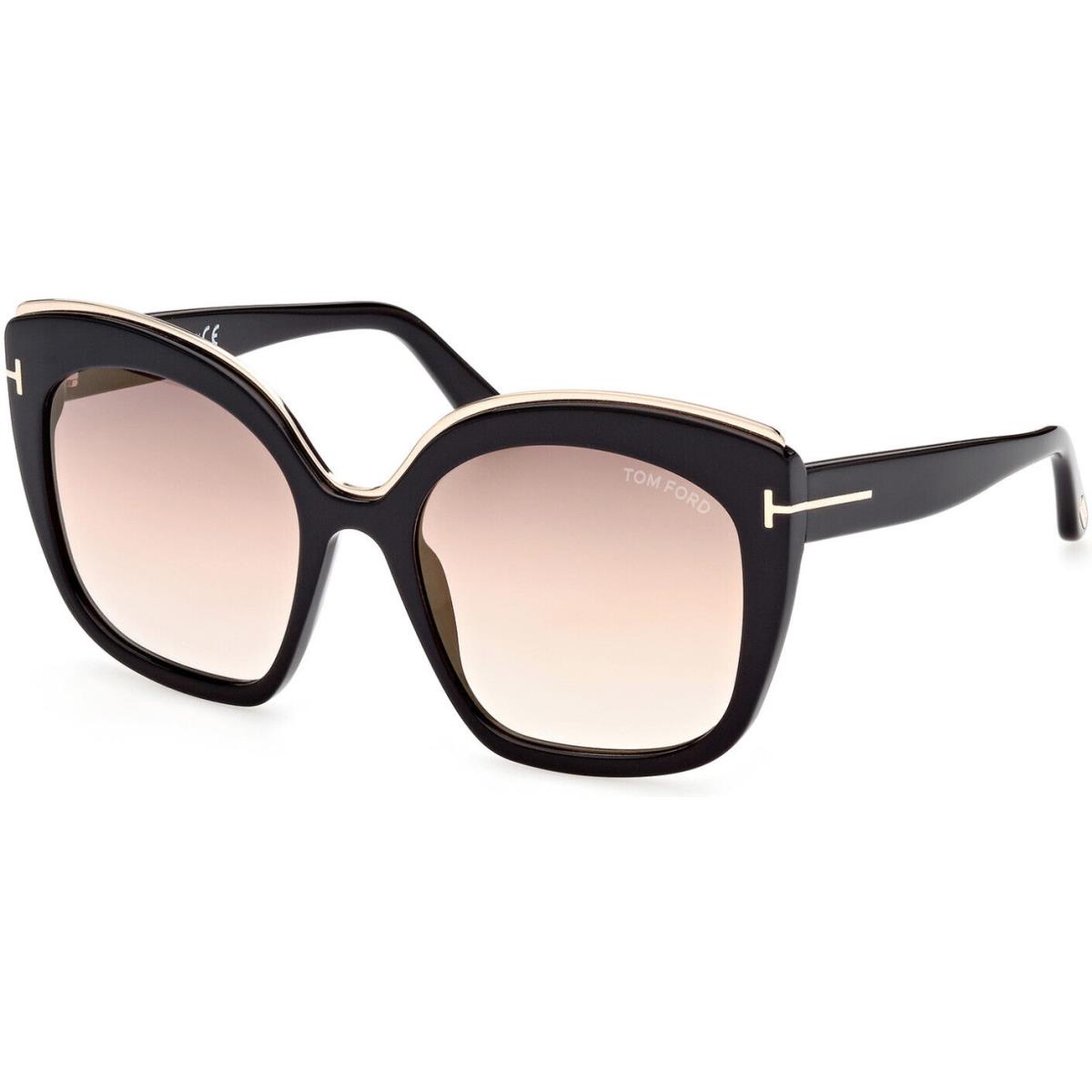 Tom Ford FT0944 Chantalle 01G Black W. Rose Gold/grad. Brown Sand Lense 55MM