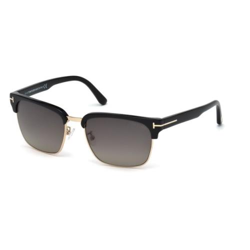 Tom Ford FT0367 River 01D Shiny Black/grey Gradient Polarized Men`s Sunglasses - Frame: Shiny Black, Lens: Grey