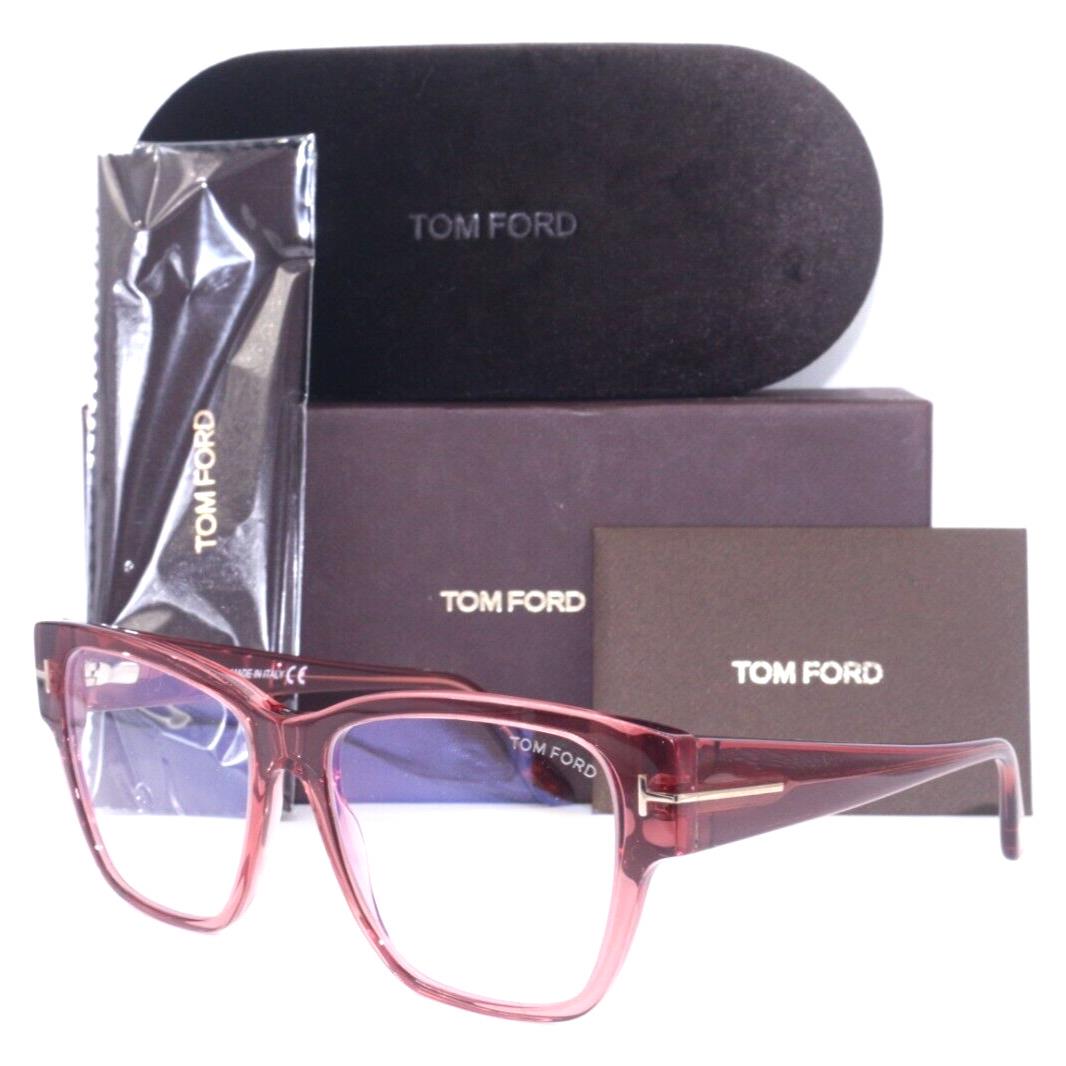 Tom Ford TF 5745-B 072 Shiny Transparent Pink Frame Eyeglasses 54-16