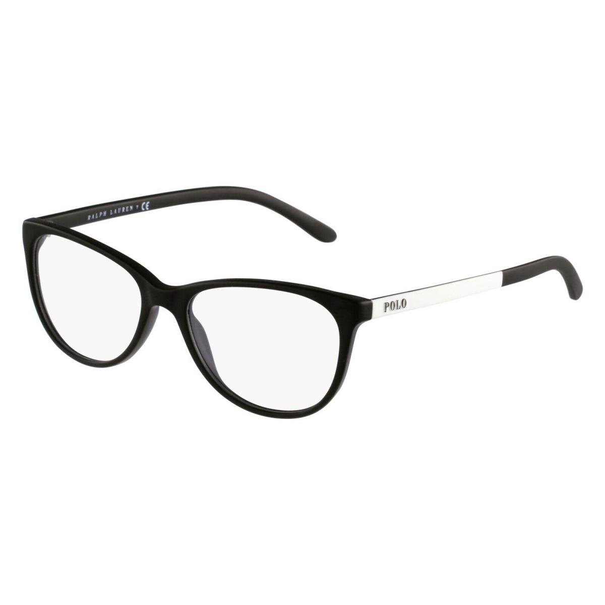 Polo Ralph Lauren PH 2130 Matte Black 5514 Plastic Eyeglasses Frame 55-16-145 RX - Black , Matte Black Frame, Clear Lens