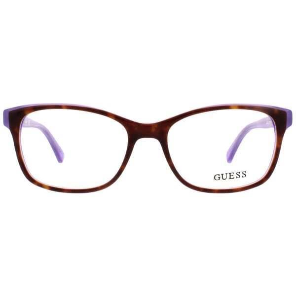 Guess GU2582 052 Purple Tortoise Cat Eye Plastic Eyeglasses Frame 51-16-135 - Purple, Frame: Purple, Lens: