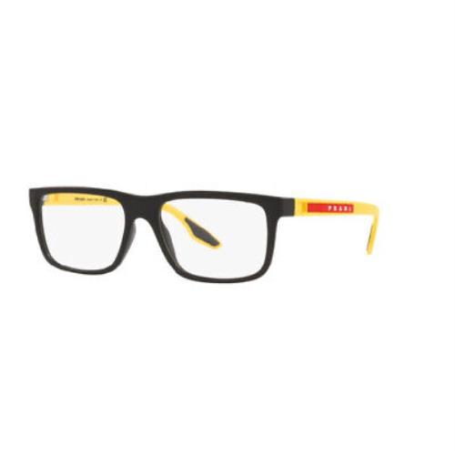 Prada Sport PS02OV-08W1O1-53 Black Rubber Eyeglasses