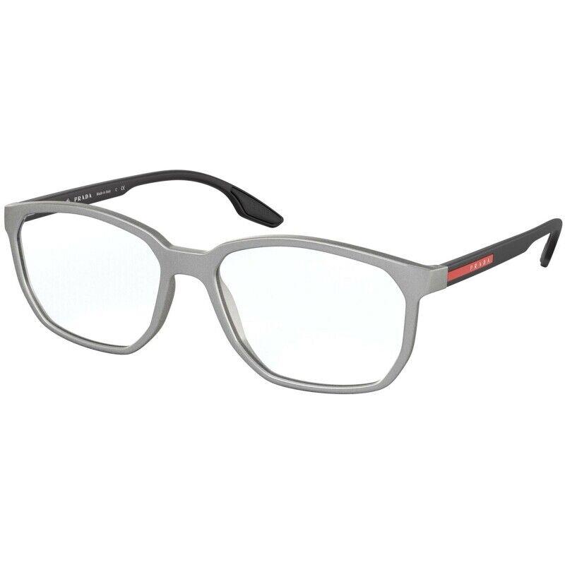 Prada Sport Eyeglasses VPS03M 573-1O1 Matte Silver Square Frames 53MM - Frame: Silver