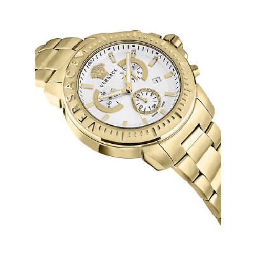 Versace watch  - Dial: Silver, Band: Gold, Bezel: Gold