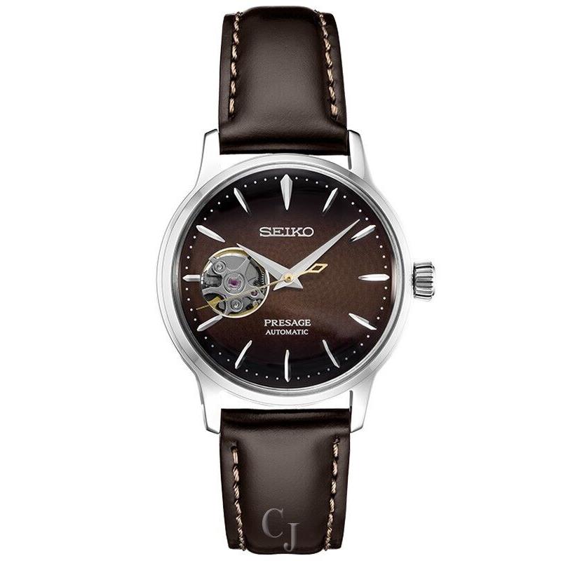 Seiko Presage Cocktail Automatic Brown Leather Strap Watch SSA783