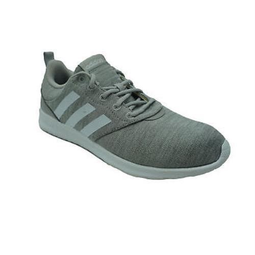 Adidas Women`s Cloudfoam QT Racer Running Athletic Shoes Gray White Size 6.5