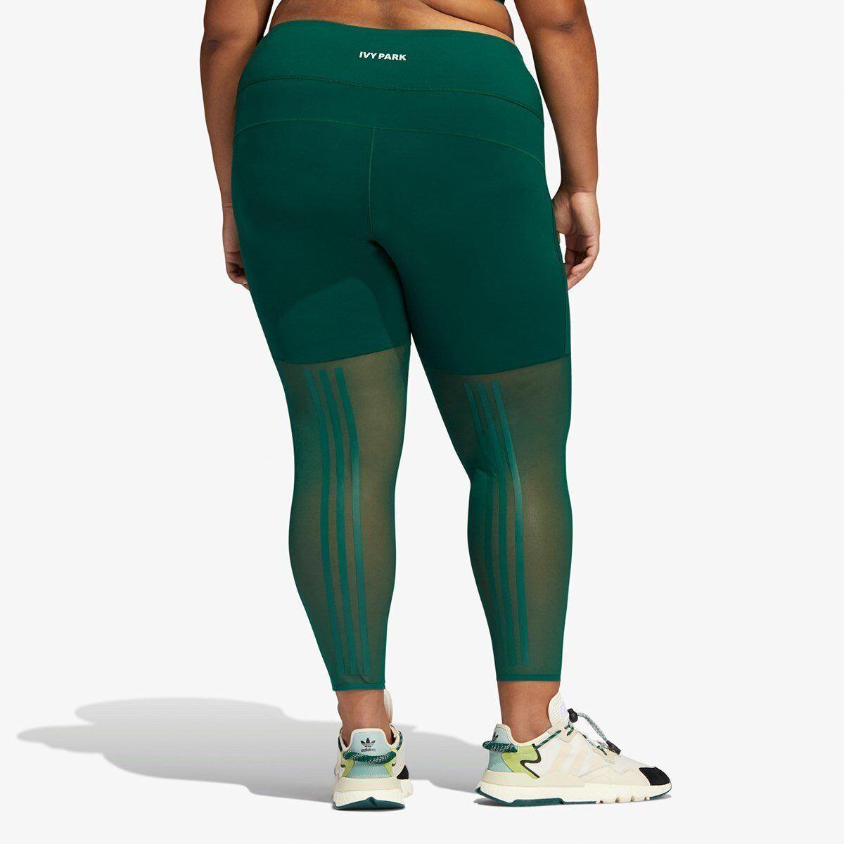 Adidas Ivy Park Womens Athletic Mesh Panel Green Leggings Workwear Pants Plus 4X