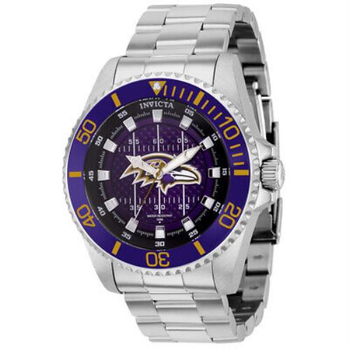Invicta Nfl Baltimore Ravens Quartz Purple Dial Men`s Watch 36939