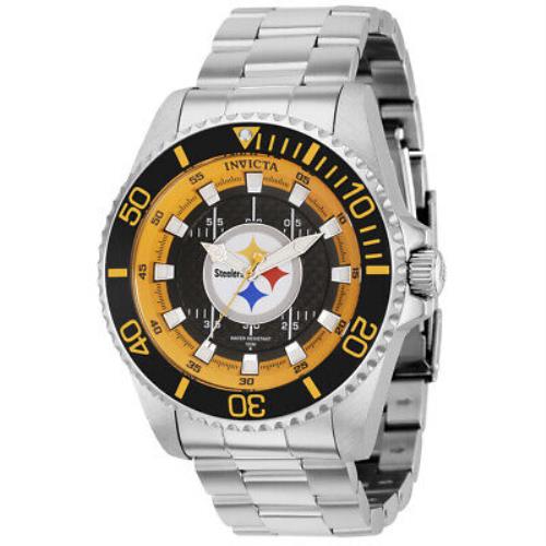 Invicta Nfl Pittsburgh Steelers Quartz Men`s Watch 36951
