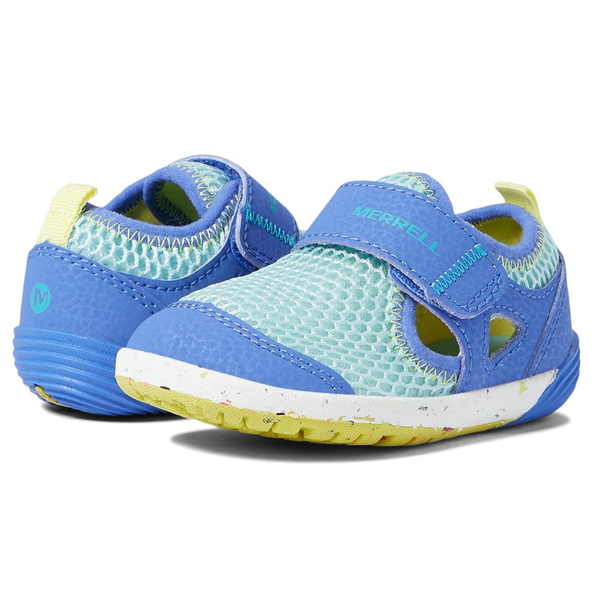Girl`s Sneakers Athletic Shoes Merrell Kids Bare Steps H20 Toddler Marlin/Limelight