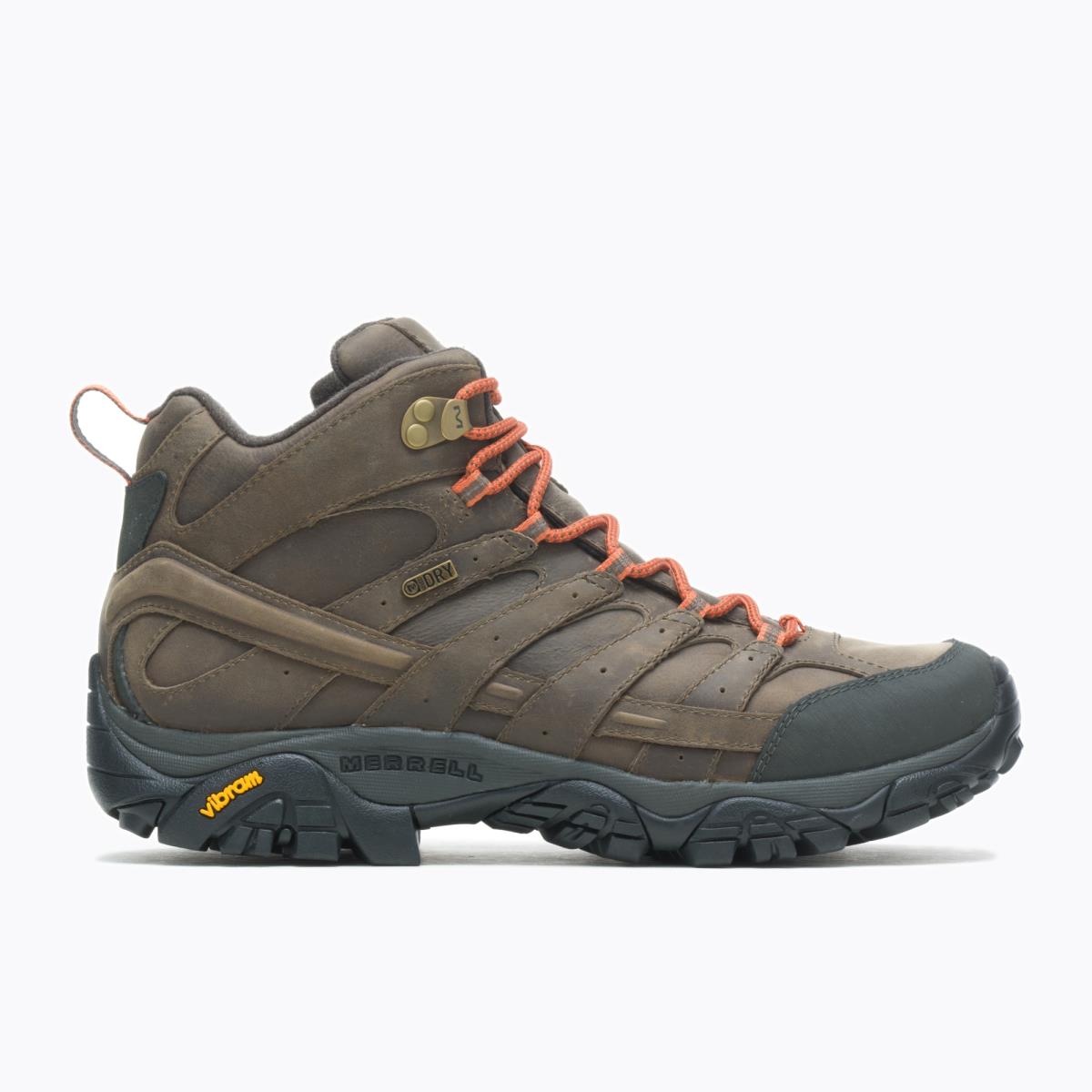Merrell Men Moab 2 Prime Mid Waterproof Hiking Boots Suede Leather-and-mesh Canteen