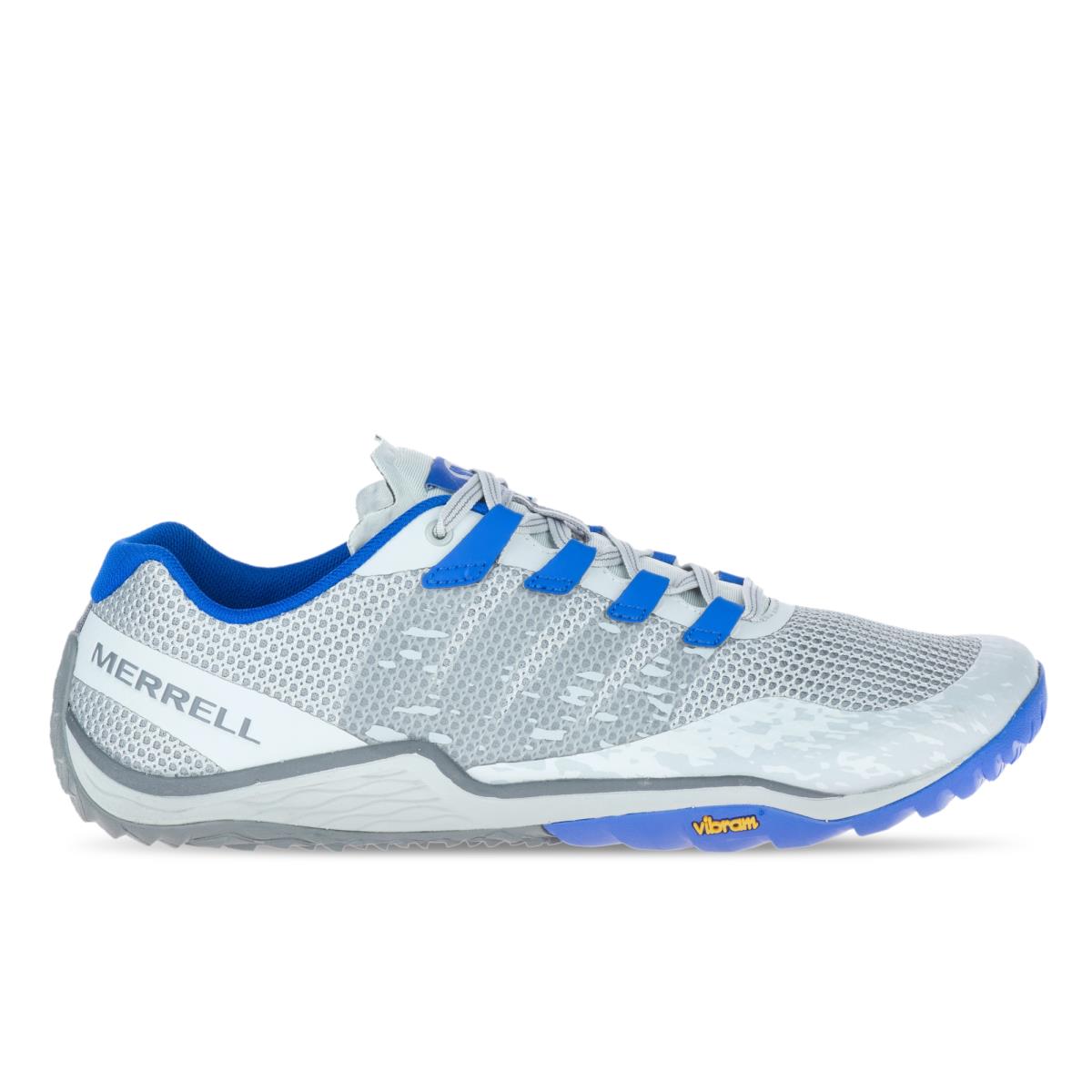 Merrell Men Trail Glove 5 Running Shoes Mesh Grey/Cobalt
