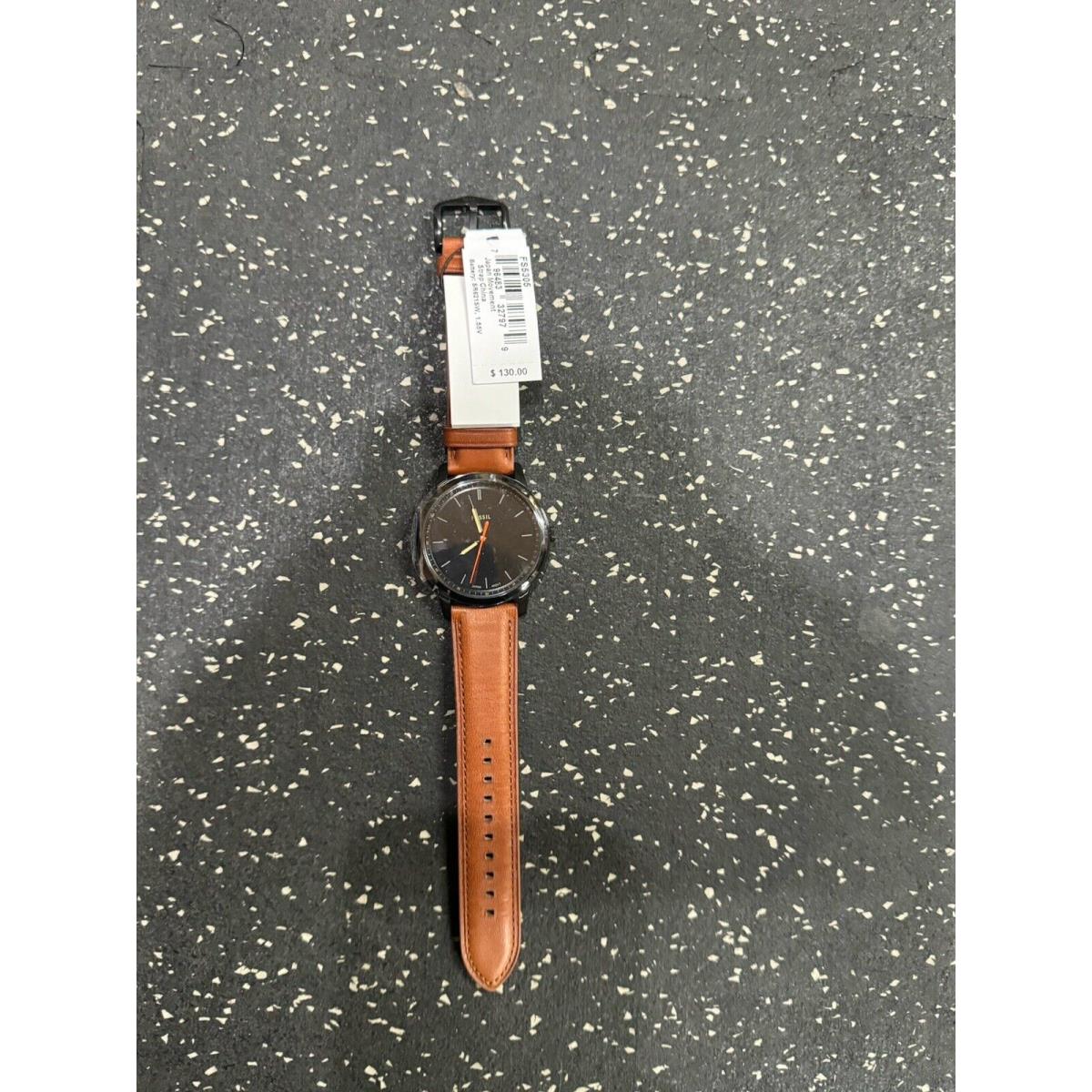 Fossil - Men`s Minimalist 3-Hand Quartz Watch Stainless/leather Black/brown