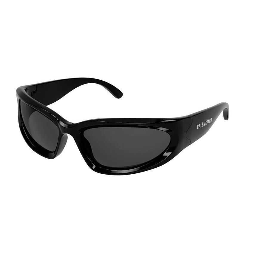 Balenciaga BB0157S-001 Black/grey Oval Men`s Sunglasses