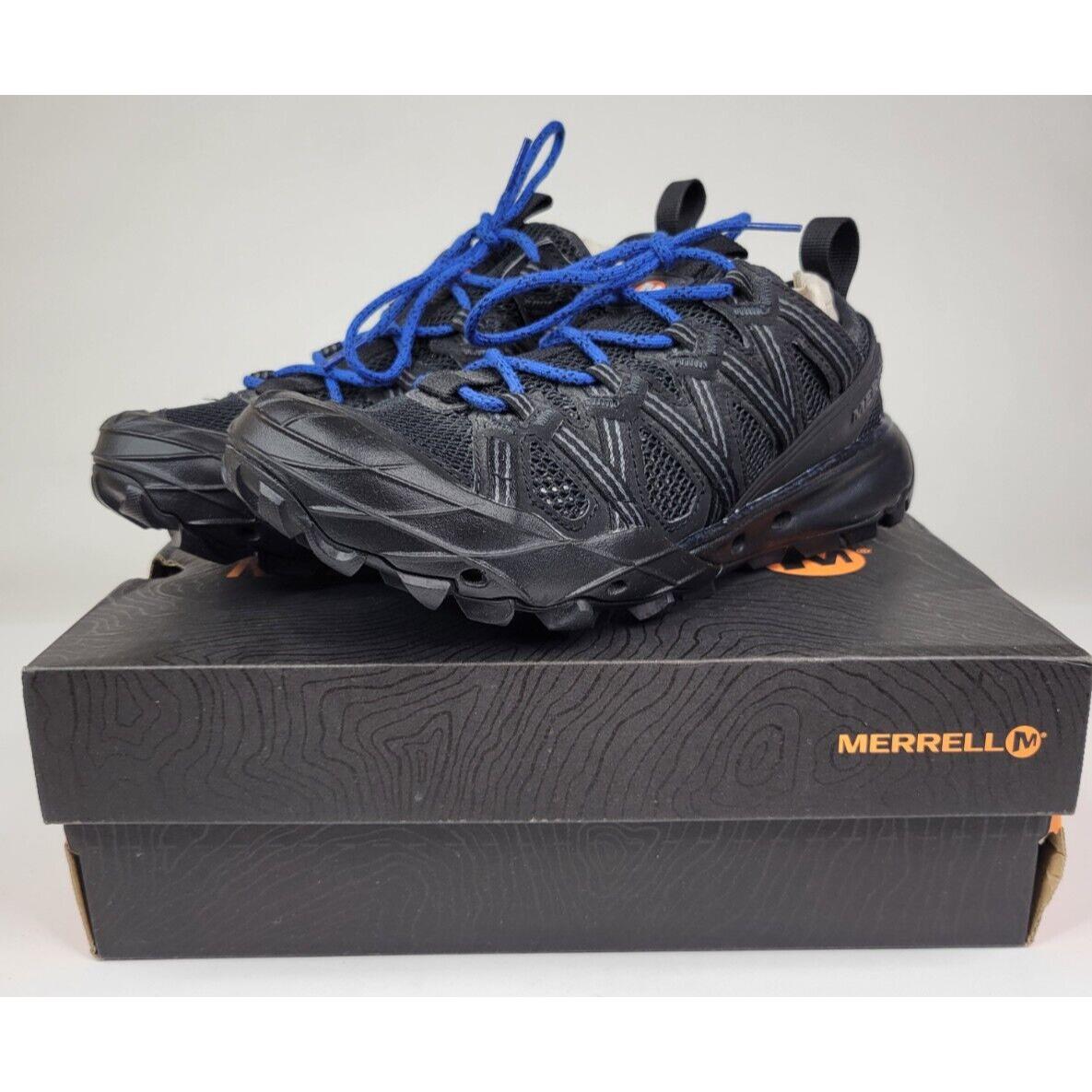 Merrell Mens Size 8 Choprock Trail Hiking Shoes Vibram Black Cobalt Blue