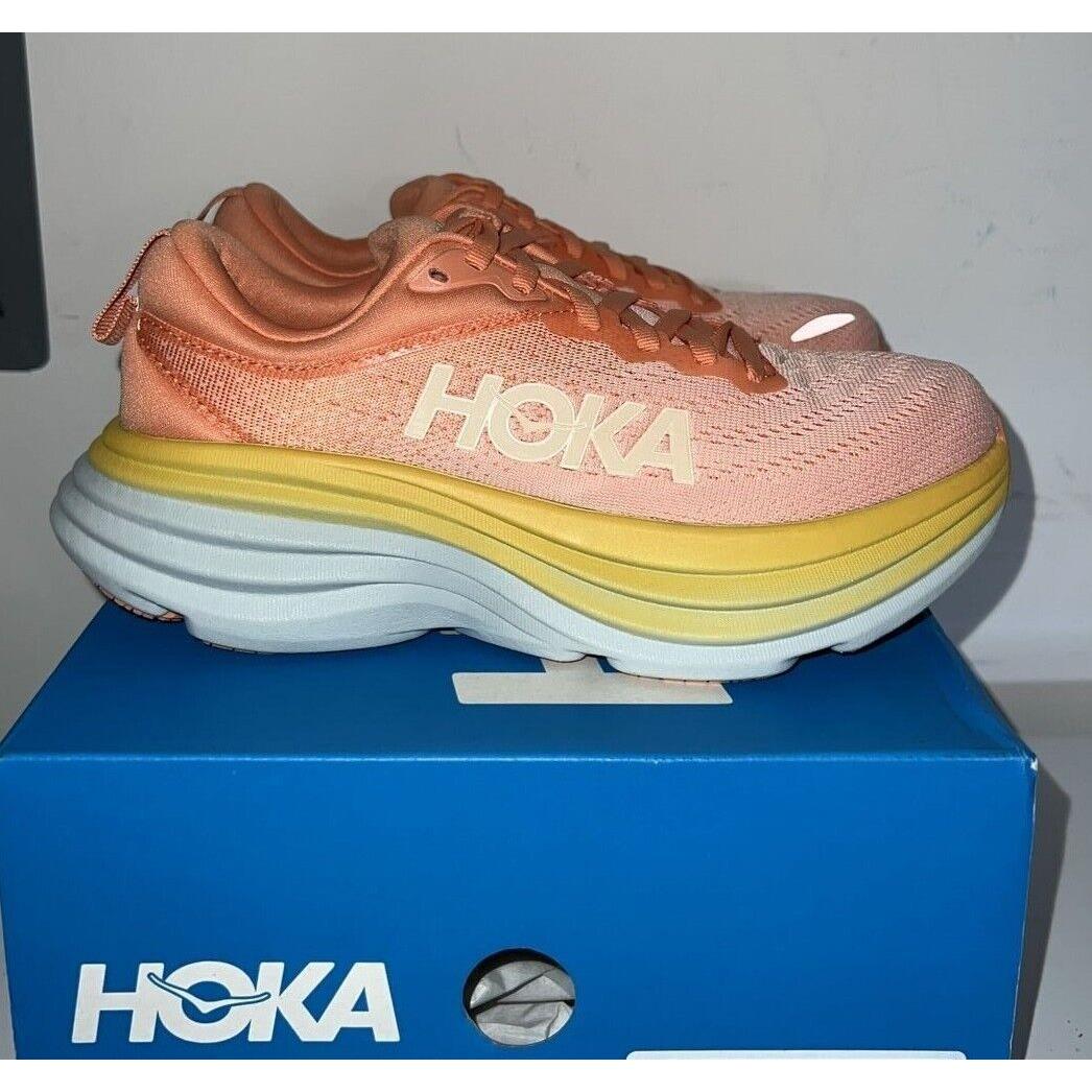 Hoka One One Bondi 8 Women s Orange / White 1123202 Running Shoe All Size