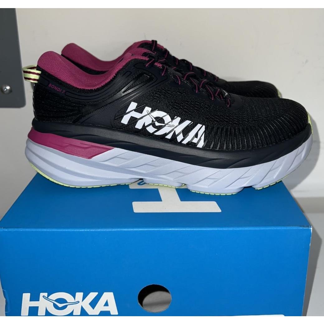 Hoka One One Bondi 7 Women`s Black / Pink 1110518 Running Shoe All Size