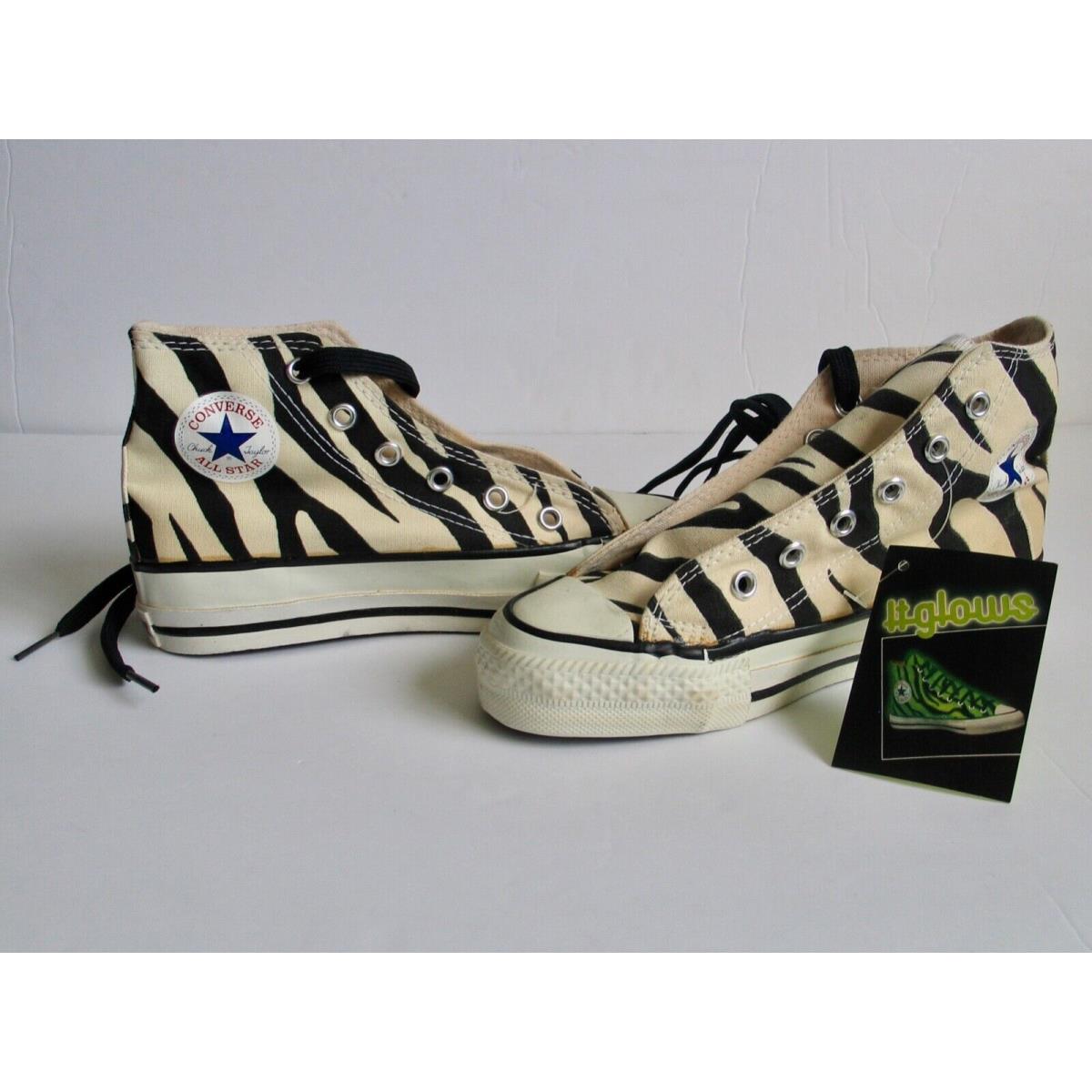 Vintage Converse Chuck Taylor All Star Hi Top Shoes Zebra Kids 13.5 Wm 2.5 Usa