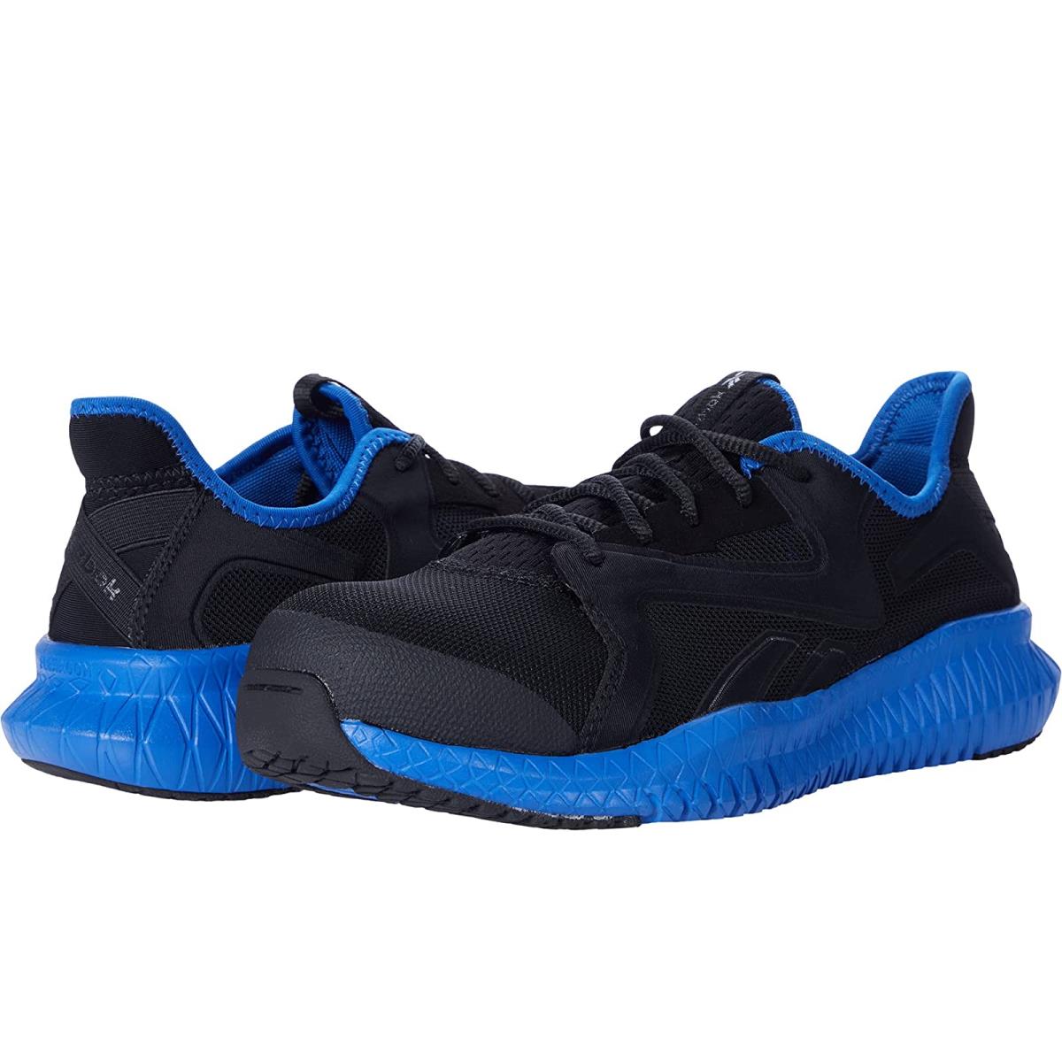 Man`s Sneakers Athletic Shoes Reebok Work Flexagon 3.0 Work EH Comp Toe Black/Blue