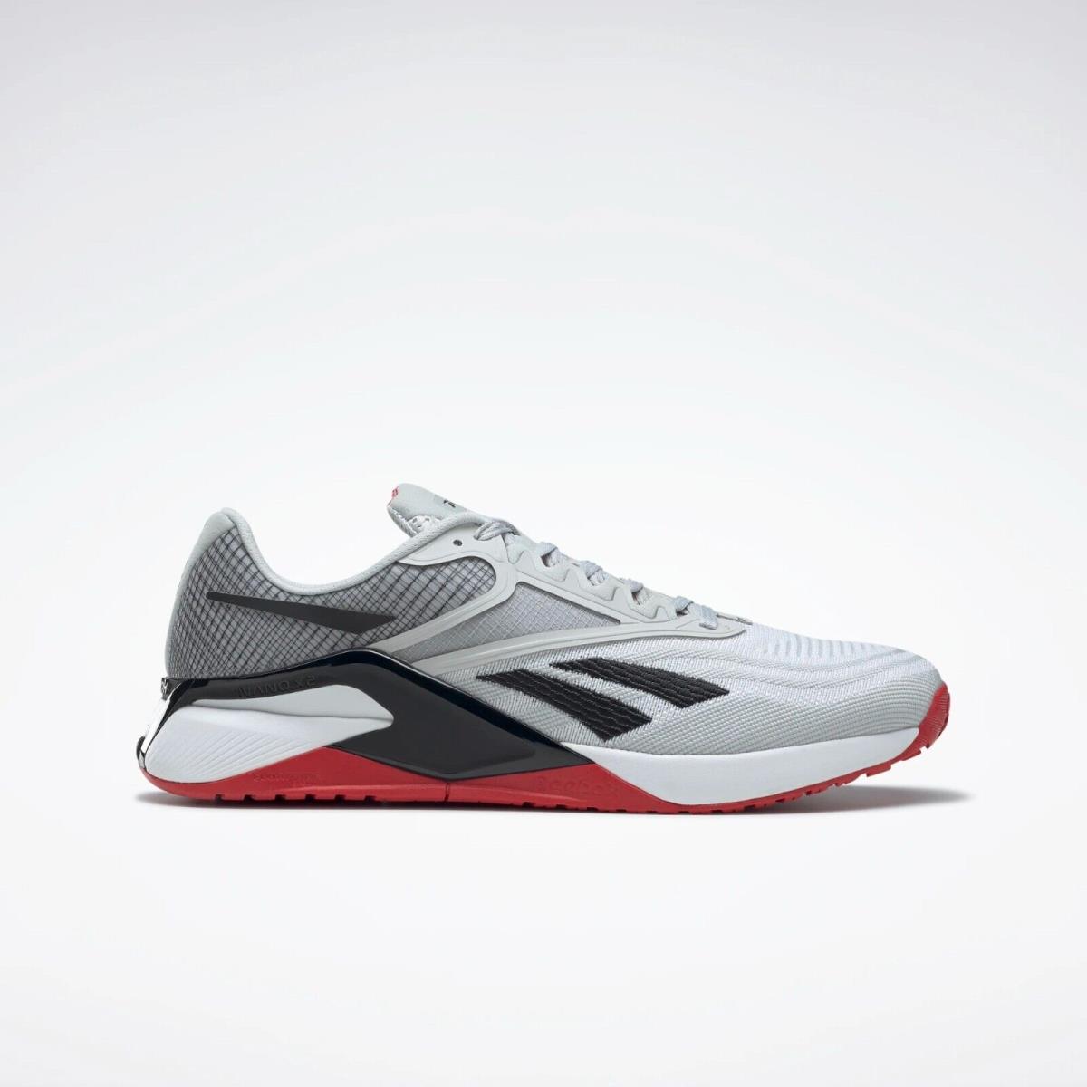 Reebok Nano X2 Men`s Lightweight Flexible Breathable Energy Foam Training Shoes Ftwr White / Pure Grey 2 / Vector Red