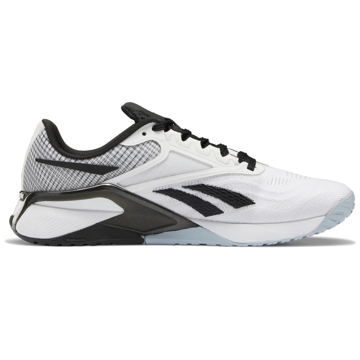 Reebok Nano X2 Men`s Lightweight Flexible Breathable Energy Foam Training Shoes Ftwr White / Gable Grey / Core Black